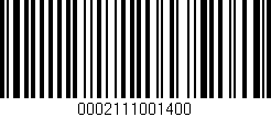 Código de barras (EAN, GTIN, SKU, ISBN): '0002111001400'