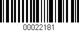 Código de barras (EAN, GTIN, SKU, ISBN): '00022181'