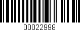 Código de barras (EAN, GTIN, SKU, ISBN): '00022998'