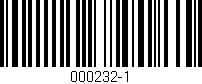 Código de barras (EAN, GTIN, SKU, ISBN): '000232-1'