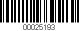 Código de barras (EAN, GTIN, SKU, ISBN): '00025193'
