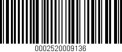 Código de barras (EAN, GTIN, SKU, ISBN): '0002520009136'