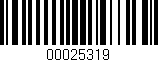 Código de barras (EAN, GTIN, SKU, ISBN): '00025319'
