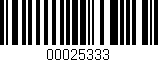 Código de barras (EAN, GTIN, SKU, ISBN): '00025333'