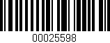 Código de barras (EAN, GTIN, SKU, ISBN): '00025598'