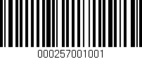 Código de barras (EAN, GTIN, SKU, ISBN): '000257001001'