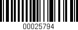 Código de barras (EAN, GTIN, SKU, ISBN): '00025794'