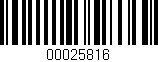 Código de barras (EAN, GTIN, SKU, ISBN): '00025816'