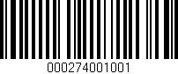 Código de barras (EAN, GTIN, SKU, ISBN): '000274001001'