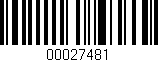 Código de barras (EAN, GTIN, SKU, ISBN): '00027481'