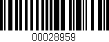 Código de barras (EAN, GTIN, SKU, ISBN): '00028959'