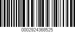 Código de barras (EAN, GTIN, SKU, ISBN): '0002924368525'