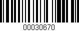 Código de barras (EAN, GTIN, SKU, ISBN): '00030670'