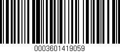 Código de barras (EAN, GTIN, SKU, ISBN): '0003601419059'