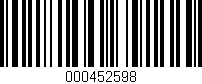 Código de barras (EAN, GTIN, SKU, ISBN): '000452598'
