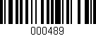 Código de barras (EAN, GTIN, SKU, ISBN): '000489'