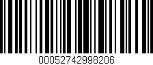 Código de barras (EAN, GTIN, SKU, ISBN): '00052742998206'