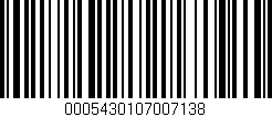 Código de barras (EAN, GTIN, SKU, ISBN): '0005430107007138'