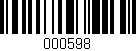 Código de barras (EAN, GTIN, SKU, ISBN): '000598'
