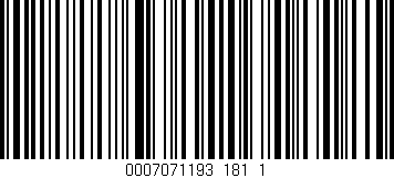 Código de barras (EAN, GTIN, SKU, ISBN): '0007071193_181_1'