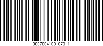 Código de barras (EAN, GTIN, SKU, ISBN): '0007084189_076_1'