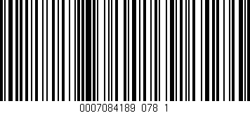 Código de barras (EAN, GTIN, SKU, ISBN): '0007084189_078_1'