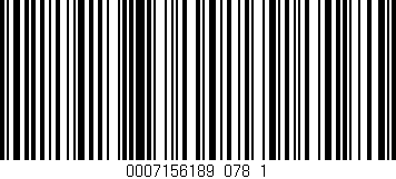 Código de barras (EAN, GTIN, SKU, ISBN): '0007156189_078_1'