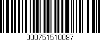 Código de barras (EAN, GTIN, SKU, ISBN): '000751510087'