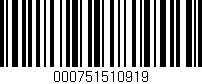 Código de barras (EAN, GTIN, SKU, ISBN): '000751510919'
