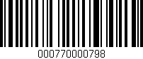 Código de barras (EAN, GTIN, SKU, ISBN): '000770000798'