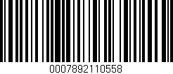 Código de barras (EAN, GTIN, SKU, ISBN): '0007892110558'