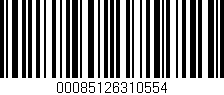 Código de barras (EAN, GTIN, SKU, ISBN): '00085126310554'