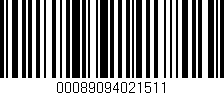 Código de barras (EAN, GTIN, SKU, ISBN): '00089094021511'