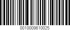 Código de barras (EAN, GTIN, SKU, ISBN): '0010009610025'