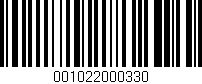 Código de barras (EAN, GTIN, SKU, ISBN): '001022000330'