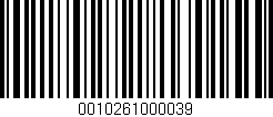 Código de barras (EAN, GTIN, SKU, ISBN): '0010261000039'
