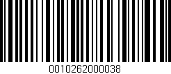 Código de barras (EAN, GTIN, SKU, ISBN): '0010262000038'