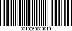 Código de barras (EAN, GTIN, SKU, ISBN): '0010263000013'