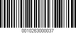 Código de barras (EAN, GTIN, SKU, ISBN): '0010263000037'