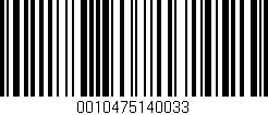 Código de barras (EAN, GTIN, SKU, ISBN): '0010475140033'