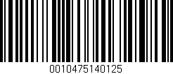 Código de barras (EAN, GTIN, SKU, ISBN): '0010475140125'