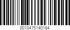 Código de barras (EAN, GTIN, SKU, ISBN): '0010475140194'