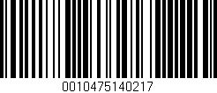 Código de barras (EAN, GTIN, SKU, ISBN): '0010475140217'