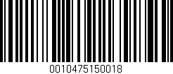 Código de barras (EAN, GTIN, SKU, ISBN): '0010475150018'