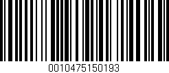 Código de barras (EAN, GTIN, SKU, ISBN): '0010475150193'
