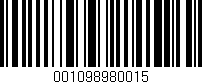 Código de barras (EAN, GTIN, SKU, ISBN): '001098980015'