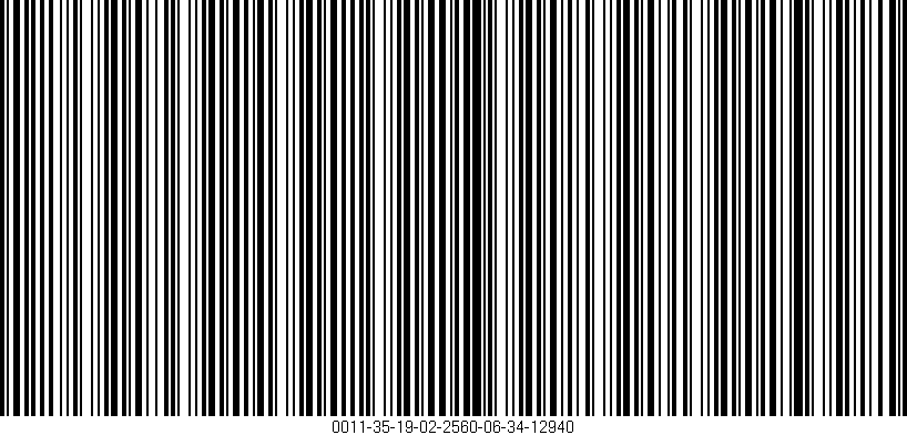 Código de barras (EAN, GTIN, SKU, ISBN): '0011-35-19-02-2560-06-34-12940'