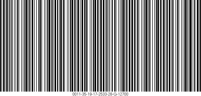 Código de barras (EAN, GTIN, SKU, ISBN): '0011-35-19-17-2533-28-G-12700'
