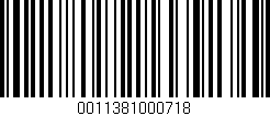 Código de barras (EAN, GTIN, SKU, ISBN): '0011381000718'