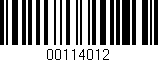 Código de barras (EAN, GTIN, SKU, ISBN): '00114012'
